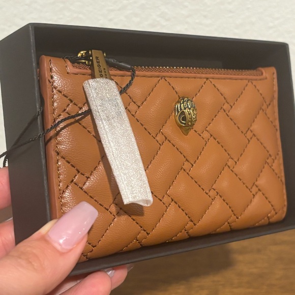Kurt Geiger Brown Quilted Wallet with Gold Accent - Picture 4 of 6
